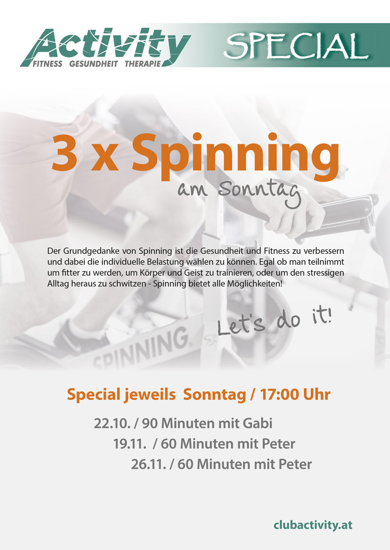 3 x Spinning am Sonntag