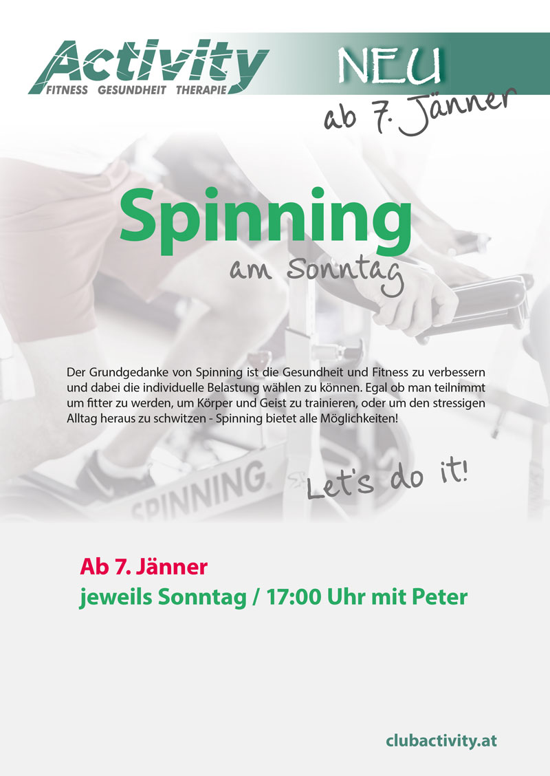 Spinning am Sonntag | Aktivity Fitness - Gesundheit - Therapie
